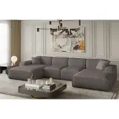 Fun-Möbel Wohnlandschaft U-Form CELES XS in Stoff Scala Taupe