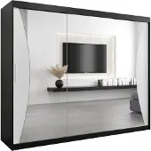 MEBLE KRYSPOL Kleiderschrank, Schiebetürenschrank Schlafzimmer, Schrank mit Spiegel MONACO 250 cm