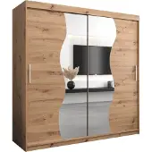 MEBLE KRYSPOL Kleiderschrank, Schiebetürenschrank Schlafzimmer, Schrank mit Spiegel MADRYT 200 cm