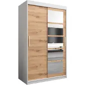 MEBLE KRYSPOL Kleiderschrank, Schiebetürenschrank Schlafzimmer, Schrank mit Spiegel ROMA 1 120 cm