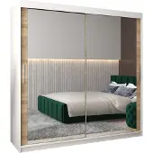 MEBLE KRYSPOL Kleiderschrank, Schiebetürenschrank Schlafzimmer, Schrank mit Spiegel TOKYO 3 200 cm