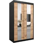 MEBLE KRYSPOL Kleiderschrank, Schiebetürenschrank Schlafzimmer, Schrank mit Spiegel POLE 120 cm