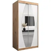 MEBLE KRYSPOL Kleiderschrank, Schiebetürenschrank Schlafzimmer, Schrank mit Spiegel ELYPSE 100 cm