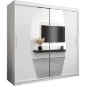 MEBLE KRYSPOL Kleiderschrank, Schiebetürenschrank Schlafzimmer, Schrank mit Spiegel ELYPSE 200 cm