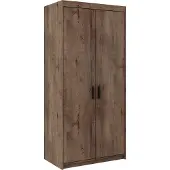 TKmoebel 2-türiger Kleiderschrank Schrank LENA 2D laminierte Platte Breite 89,7cm,Lefkas-Eiche