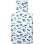 Hahn Textilien Hahn Seersucker Bettwäsche 155x220 cm + 80x80 cm Blau Baumwolle bügelarm