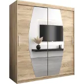 MEBLE KRYSPOL Kleiderschrank, Schiebetürenschrank Schlafzimmer, Schrank mit Spiegel ELYPSE 180 cm