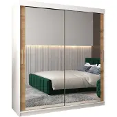MEBLE KRYSPOL Kleiderschrank, Schiebetürenschrank Schlafzimmer, Schrank mit Spiegel TOKYO 3 180 cm