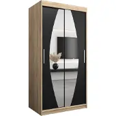 MEBLE KRYSPOL Kleiderschrank, Schiebetürenschrank Schlafzimmer, Schrank mit Spiegel ELYPSE 100 cm