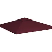Syfax Pavillon-Dachplane mit Kaminabzug 310 g/m² 3x3 m Weinrot