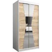 MEBLE KRYSPOL Kleiderschrank, Schiebetürenschrank Schlafzimmer, Schrank mit Spiegel MAROKO 100 cm