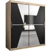MEBLE KRYSPOL Kleiderschrank, Schiebetürenschrank Schlafzimmer, Schrank mit Spiegel MAROKO 180 cm