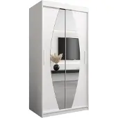 MEBLE KRYSPOL Kleiderschrank, Schiebetürenschrank Schlafzimmer, Schrank mit Spiegel ELYPSE 100 cm