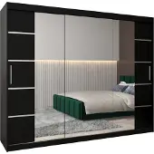 MEBLE KRYSPOL Kleiderschrank, Schiebetürenschrank Schlafzimmer, Schrank mit Spiegel VERONA 4 250 cm
