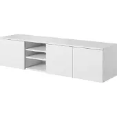 PAWS MÖBEL Weißer wandmontierter RTV-Schrank, 150x38x37, TV-Schrank, modern matt