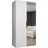 MEBLE KRYSPOL , Kleiderschrank, Schrank 100 cmx202x52, Weiß, Schwarz
