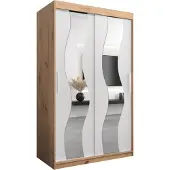 MEBLE KRYSPOL Kleiderschrank, Schiebetürenschrank Schlafzimmer, Schrank mit Spiegel SEWILLA 120 cm