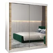 MEBLE KRYSPOL Kleiderschrank, Schiebetürenschrank Schlafzimmer, Schrank mit Spiegel TOKYO 3 180 cm