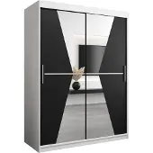 MEBLE KRYSPOL Kleiderschrank, Schiebetürenschrank Schlafzimmer, Schrank mit Spiegel MAROKO 150 cm
