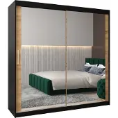 MEBLE KRYSPOL Kleiderschrank, Schiebetürenschrank Schlafzimmer, Schrank mit Spiegel TOKYO 3 200 cm