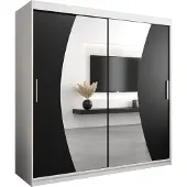 MEBLE KRYSPOL Kleiderschrank, Schiebetürenschrank Schlafzimmer, Schrank mit Spiegel WAVE 200 cm