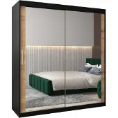 MEBLE KRYSPOL Kleiderschrank, Schiebetürenschrank Schlafzimmer, Schrank mit Spiegel TOKYO 3 180 cm