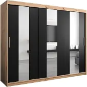 MEBLE KRYSPOL Kleiderschrank, Schiebetürenschrank Schlafzimmer, Schrank mit Spiegel POLE 250 cm