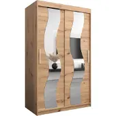 MEBLE KRYSPOL Kleiderschrank, Schiebetürenschrank Schlafzimmer, Schrank mit Spiegel SEWILLA 120 cm