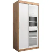 MEBLE KRYSPOL Kleiderschrank, Schiebetürenschrank Schlafzimmer, Schrank mit Spiegel ROMA 1 100 cm