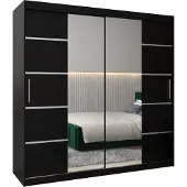 MEBLE KRYSPOL Kleiderschrank, Schiebetürenschrank Schlafzimmer, Schrank mit Spiegel VERONA 4 200 cm