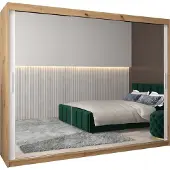 MEBLE KRYSPOL Kleiderschrank, Schiebetürenschrank Schlafzimmer, Schrank mit Spiegel TOKYO 3 250 cm