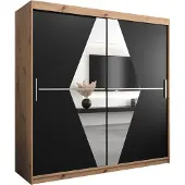 MEBLE KRYSPOL Kleiderschrank, Schiebetürenschrank Schlafzimmer, Schrank mit Spiegel BOLIWIA 200 cm