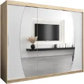MEBLE KRYSPOL Kleiderschrank, Schiebetürenschrank Schlafzimmer, Schrank mit Spiegel ELYPSE 250 cm