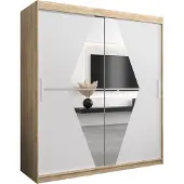 MEBLE KRYSPOL Kleiderschrank, Schiebetürenschrank Schlafzimmer, Schrank mit Spiegel BOLIWIA 180 cm