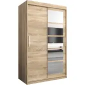 MEBLE KRYSPOL Kleiderschrank, Schiebetürenschrank Schlafzimmer, Schrank mit Spiegel ROMA 1 120 cm