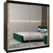 MEBLE KRYSPOL Kleiderschrank, Schiebetürenschrank Schlafzimmer, Schrank mit Spiegel TOKYO 3 200 cm