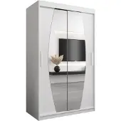 MEBLE KRYSPOL Kleiderschrank, Schiebetürenschrank Schlafzimmer, Schrank mit Spiegel ELYPSE 120 cm