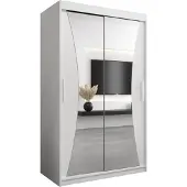 MEBLE KRYSPOL Kleiderschrank, Schiebetürenschrank Schlafzimmer, Schrank mit Spiegel MONACO 120 cm