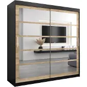 MEBLE KRYSPOL Kleiderschrank, Schiebetürenschrank Schlafzimmer, Schrank mit Spiegel ROMA 2 200 cm