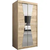 MEBLE KRYSPOL Kleiderschrank, Schiebetürenschrank Schlafzimmer, Schrank mit Spiegel MAROKO 100 cm