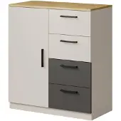 Mzm24 Kommode mit Schubladen Billz 1D4S 80 Kaschmir/Eiche Cremona