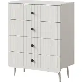 Mzm24 Kommode mit Schubladen Chloe 4S 80 Weiß (schwarzer oder goldener Griff)