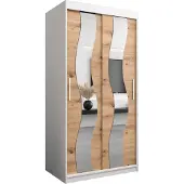 MEBLE KRYSPOL Kleiderschrank, Schiebetürenschrank Schlafzimmer, Schrank mit Spiegel SEWILLA 100 cm