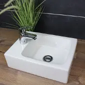 Arnusa Waschbecken Hängewaschbecken Aufsatzwaschbecken 38,5 x 28 cm Gäste-WC Wandwaschbecken Keramik