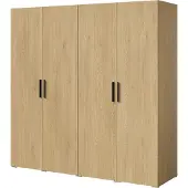 Mzm24 Drehtürenschrank Napoli 4D 200 Eiche Cremona (schwarzer oder goldener Griff)