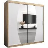 MEBLE KRYSPOL Kleiderschrank, Schiebetürenschrank Schlafzimmer, Schrank mit Spiegel ELYPSE 200 cm