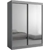 Mzm24 Schiebetürenschrank mit Spiegel Como 2D2L 150 Grau