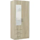 Pressiode Kleiderschrank Mit Spiegel Schrank Mit Schubladen, Flurgarderobe, Bronze, 101 cm Breite