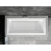 Markenlos Badewanne Rechteck Wanne Acrylwanne 180x80 Modern Slim