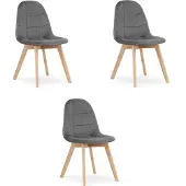 Hm BORA Stuhl - dunkelgrauer Samt x 3